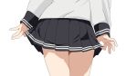  1girl black_skirt commentary_request from_behind inazuma_(kancolle) kantai_collection lower_body miniskirt pleated_skirt shirt skirt skirt_hold solo sugapi thighs white_shirt 