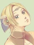  1girl blonde_hair lips looking_at_viewer meng_weyong open_mouth short_hair simple_background solo valkyrie_profile_(series) 