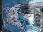 1girl blue_archive chalk dated real_life shiroko_(blue_archive) watermark
