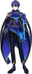  1boy asasumiboochan ascot belt black_cape black_footwear black_gloves black_pants black_vest blue_ascot blue_belt blue_cape blue_hair blue_ribbon blue_sash blue_socks cape epaulettes full_body gloves gold_trim grey_eyes grey_shirt hair_between_eyes harusaki_air harusaki_air_(4th_costume) headset highres long_sleeves looking_at_viewer nijisanji official_art pants ribbon sash shirt shoes socks solo tachi-e transparent_background two-sided_cape two-sided_fabric vest virtual_youtuber 