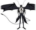  arrancar black_hair bleach claws espada green_eyes horns solo spoilers tail ulquiorra_cifer wings 