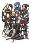  alien_(movie) armor blonde_hair blue_hair boots crow_(pixiv) dog edo_tatsuki facehugger flat_chest glasses highres long_hair personification red_eyes red_hair redhead short_hair tail thigh-highs thigh_boots thighhighs xenomorph 