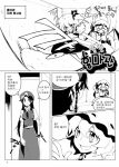  bow braid china_dress chinese_clothes comic flandre_scarlet hat hong_meiling korean left-to-right_manga long_hair monochrome remilia_scarlet short_hair side_ponytail tima touhou translated wings 