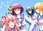  4girls angel_beats! glasses school_uniform shiina_(angel_beats!) sousui_yasana yui_(angel_beats!) yuri_(angel_beats!) yusa 