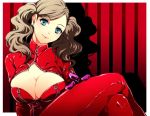  bodysuit earrings gloves jewelry persona persona_5 restaint takamaki_ann takamaki_anzu zipper 