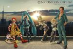   2009 abe_takakazu clouds crossover hakurei_reimu hatsune_miku kagamine_len kagamine_rin kirisame_marisa kuso_miso_technique long_hair mcdonald&#039;s nico_nico_douga ronald_mcdonald sitting sky touhou vocaloid yukkuri_shiteitte_ne  