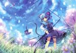  animal_ears capura.l capura_lin cloud clouds flower grey_hair hakurei_reimu highres mouse_ears nazrin red_eyes sky tail touhou ufo 