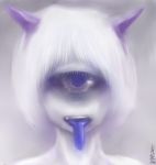  bad_id character_request creepy cyclops horns monster_girl short_hair tongue 