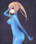 ass blue_eyes breasts hinuki_marina large_breasts metroid nintendo ponytail samus_aran zero_suit 