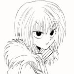  1boy accelerator_(toaru_majutsu_no_index) black_eyes fur-trimmed_jacket fur_trim jacket looking_at_viewer lowres medium_hair monochrome nmdsk open_mouth simple_background solo toaru_majutsu_no_index vector_trace white_hair 