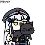 1girl cat girls_frontline hk416_(girls_frontline) seseren teardrop_tattoo