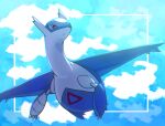  claws closed_mouth clouds commentary_request day flying framed kotobukkii_(yt_lvlv) latios looking_to_the_side no_humans outdoors pokemon pokemon_(creature) sky solo 