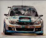  1other artist_name car colored_pencil_(medium) helmet motor_vehicle original product_placement race_vehicle racecar racing shadow simple_background steering_wheel subaru_(brand) subaru_wrx traditional_media twitter_username vehicle_focus white_background white_car yasuyuki3080 