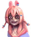  animal_ears bags_under_eyes beepscursed blue_bow bow braid crazy_eyes frilled_tankini grin hair_ornament hood hoodie long_hair looking_at_viewer low_twin_braids open_mouth phase_connect pink_hair pipkin_pippa pipkin_pippa_(1st_costume) rabbit_ears rabbit_girl red_bow sidelocks smile twin_braids violet_eyes virtual_youtuber white_background wide-eyed 