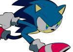  1boy animal_nose blue_eyes blue_fur clenched_hand closed_mouth furry furry_male gloves hedgehog_boy hedgehog_ears highres male_focus menma_(enaic31) no_humans red_footwear running simple_background smile solo sonic_(series) sonic_the_hedgehog white_background white_gloves 