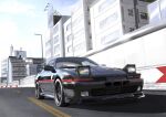  car clouds commission english_commentary highres motor_vehicle no_humans original real_world_location reflection sei_illustrations shadow sky sports_car tokyo_(city) toyota toyota_supra toyota_supra_mk_iii vehicle_focus 