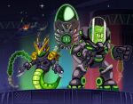 alien freedom_planet general_serpentine green_skin gun robot robotic_arms serpentine_(freedom_planet) shade_trooper snake snake_tail syntax