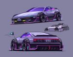  car cyberpunk fujiwara_takumi&#039;s_toyota_trueno_ae86 grey_background initial_d kai55 license_plate motor_vehicle multiple_views no_humans parody redesign reference_sheet science_fiction toyota toyota_sprinter_trueno vehicle_focus 