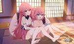 book honkai_(series) honkai_impact_3rd long_hair multiple_girls pink_hair reading siblings sisters tagme_character watermark yae_rin yae_sakura