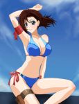  bad_id bikini blue_eyes brown_hair short_hair swimsuit thigh_strap tsujimoto_natsumi you&#039;re_under_arrest you're_under_arrest yuutomo 