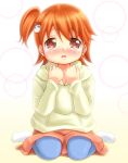  blush child inami_mahiru orange_hair side_ponytail suzuka_(mogyumera) tears working!! young 