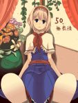  alice_margatroid blonde_hair blue_eyes cream_(artist) empty_eyes expressionless hairband open_mouth shoes sitting solo touhou 