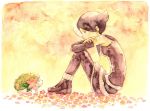  leg_hug mai_(pokemon) pantyhose pokemon pokemon_(game) pokemon_dppt shaymin traditional_media watercolor_(medium) 