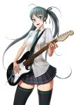  aqua_hair bad_id guitar haruhara_hiroharu hatsune_miku instrument long_hair thigh-highs thighhighs twintails very_long_hair vocaloid zettai_ryouiki 