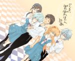  ayanami_rei bad_id belt black_legwear black_thighhighs blue_eyes blue_hair blush brown_hair closed_eyes evangelion:_2.0_you_can_(not)_advance glasses hairband hand_on_shoulder heart holding_hands ikari_shinji kneehighs laughing long_hair looking_back makinami_mari_illustrious nagisa_kaworu neon_genesis_evangelion open_mouth orange_hair pantyhose plaid pushing rebuild_of_evangelion red_eyes ribbon school_uniform shikinami_asuka_langley short_hair silver_hair skirt smile socks souryuu_asuka_langley sweatdrop tartan thigh-highs thighhighs twintails wakatomo 