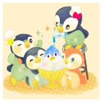  chef chef_hat clothed_pokemon food hat ladder no_humans piplup pokemon pokemon_(creature) sharing shaved_ice shiny_pokemon swimmmmy teamwork 
