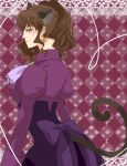  brown_hair cat_ears dress hinata_neko ponytail ribbon tail umineko_no_naku_koro_ni ushiromiya_natsuhi 