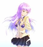  highres kazeno long_hair purple_hair school_uniform skirt solo tachibana_kanade yellow_eyes 
