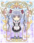  chibi colored_eyelashes eyelashes kaizeru long_hair maid maria_holic shinouji_matsurika silver_hair solo twintails yellow_eyes 