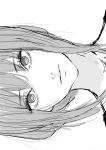  1girl chainsaw_man closed_mouth expressionless greyscale hair_between_eyes highres inoitoh long_hair looking_at_viewer makima_(chainsaw_man) monochrome portrait ringed_eyes sidelocks simple_background solo white_background 