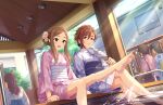 brown_hair dress green_eyes idolmaster_cinderella_girls_starlight_stage kimono long_hair matsuyama_kumiko smile