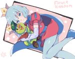  2boys :d androgynous aqua_eyes blue_footwear bob_cut cape caterpillar crown dutch_angle elbow_gloves flower fq75017 gloves holding hug jewelry looking_at_viewer male_focus multiple_boys necklace otoko_no_ko pantyhose prince_florian prince_haru red_tunic short_hair simple_background smile super_mario_bros. super_mario_bros.:_peach-hime_kyushutsu_dai_sakusen! super_mario_bros._wonder tunic white_gloves 