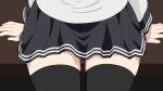 1girl arms_behind_back black_skirt black_thighhighs commentary_request ikazuchi_(kancolle) kantai_collection long_sleeves lower_body miniskirt pleated_skirt shirt sitting skindentation skirt solo sugapi thigh-highs thighs white_shirt zettai_ryouiki