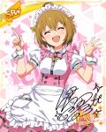 brown_hair character_name closed_eyes dress ibuki_tsubasa idolmaster_million_live!_theater_days short_hair smile