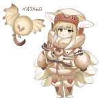  1girl :&lt; alternate_costume animal animal_ears arknights blonde_hair blush boots coat colored_tips fox_ears fox_girl fox_tail fur-trimmed_boots fur-trimmed_jacket fur-trimmed_sleeves fur_trim green_eyes hat highres jacket kitsune monster_hunter_(series) multicolored_hair multiple_tails pants sidelocks soda_(sod4) solo streaked_hair suzuran_(arknights) sweatdrop tail white_coat white_hair white_pants 