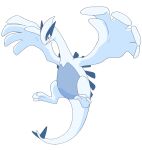  animal_focus full_body lugia no_humans pokemon pokemon_(creature) red_eyes simple_background solo tail vergolophus white_background wings 