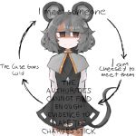  1girl :3 absurdres animal_ears averting_eyes blush cheesed_to_meet_you_(meme) closed_mouth commentary cowboy_shot dress english_commentary english_text facing_viewer grey_dress grey_hair highres iesonatana meme mouse_ears mouse_girl mouse_tail nazrin nose_blush red_eyes short_hair simple_background smile split_mouth standing straight-on tail touhou white_background 