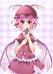  blush breasts brown_eyes hat large_breasts microphone mystia_lorelei pink_hair short_hair solo tomcho touhou wings 