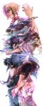  brown_hair chikage_kazama hakuouki_shinsengumi_kitan haori headband highres hijikata_toshizou_(hakuouki) hijitaka_toshizou japanese_clothes katana mocchiri_oyaji okita_souji_(hakuouki) ponytail ryunosuke_ikenami saitou_hajime_(hakuouki) sayagata sword toudou_heisuke weapon yukimura_chizuru 