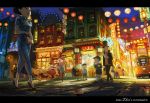  china_dress chinese_clothes chinese_dragon hershel_layton high_heels letterboxed lights lion_dance luke_triton neon_lights night professor_layton scenery shite_kudasai shoes 