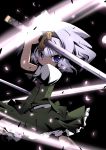  dress dual_wielding hairband highres katana konpaku_youmu nijiirosekai short_hair silver_hair solo sword touhou weapon 