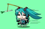  :3 =_= blue_hair detached_sleeves hatsune_miku konno_tohiro long_hair motion_lines necktie qc running saliva solo spring_onion twintails vocaloid 