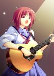  angel_beats! guitar instrument iwasawa nanashi_(soregashi) red_eyes red_hair redhead school_uniform serafuku short_hair sleeves_rolled_up 