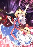  arm_up blonde_hair blue_eyes book bow bowtie buckle doll dress grimoire hair_bow hairband long_hair looking_up magic_circle massala open_book outstretched_arm outstretched_arms red_eyes shanghai shanghai_doll short_hair spread_arms touhou 