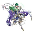  1boy armor blue_cape book cape ced_(ascendant)_(fire_emblem) ced_(fire_emblem) damaged fire_emblem fire_emblem:_genealogy_of_the_holy_war fire_emblem:_thracia_776 fire_emblem_heroes green_eyes holding holding_book one_eye_closed short_hair shoulder_armor solo torn_cape torn_clothes v-shaped_eyebrows white_background white_cape 