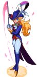  1girl blonde_hair blue_eyes earrings gloves hat hat_feather holding holding_sword holding_weapon jewelry long_hair low_ponytail nanika_(nnkgh) official_alternate_costume official_alternate_hairstyle pants ponytail princess_peach princess_peach:_showtime! solo super_mario_bros. sword swordfighter_peach weapon white_pants 